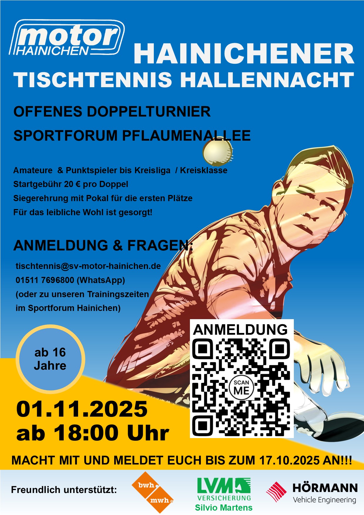 Werbeflyer Tischtennisnacht 2025