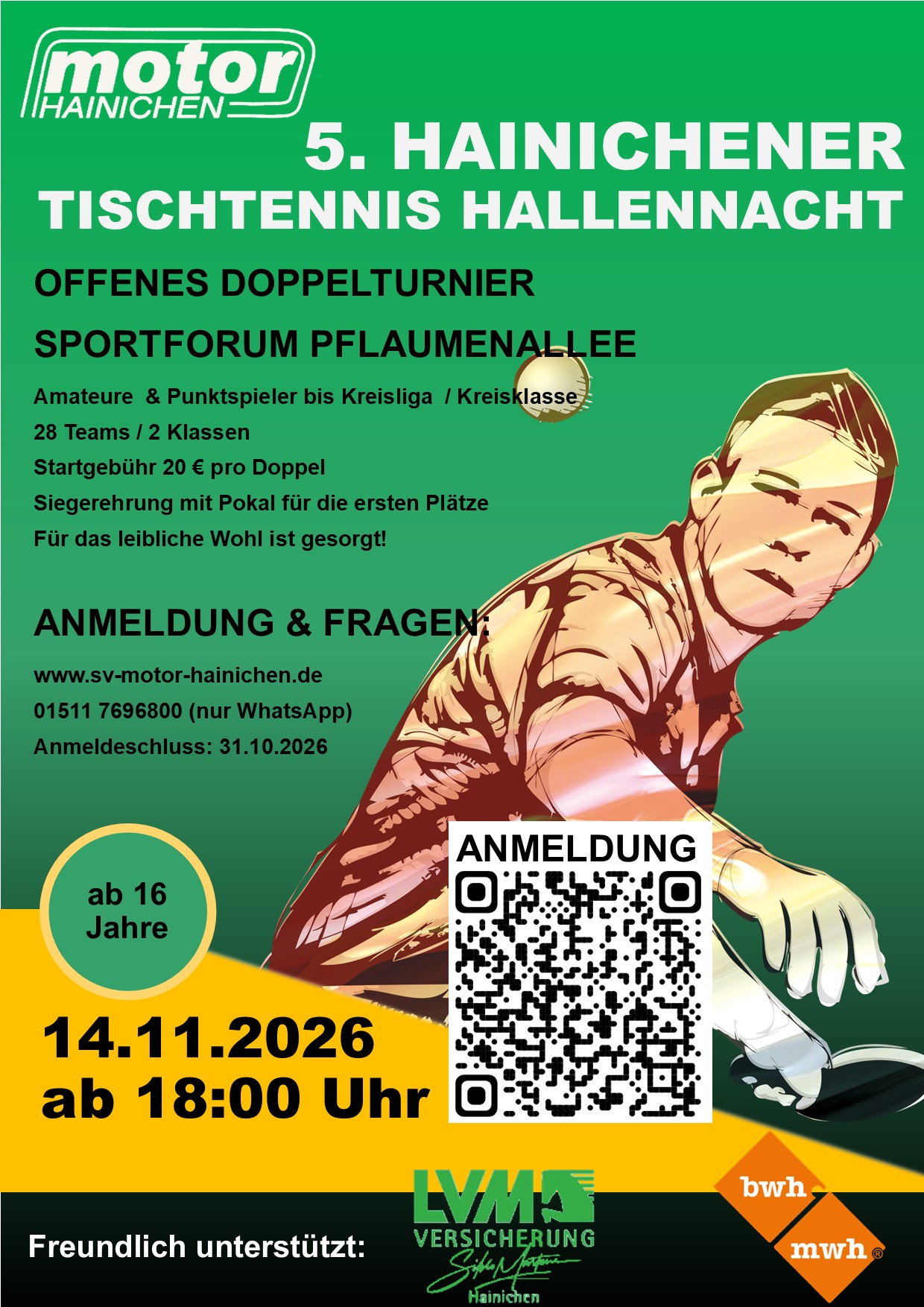 Werbeflyer Tischtennisnacht 2026